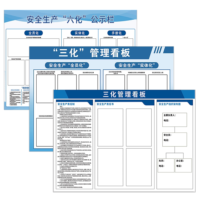 公司三化管理看板墙贴定制安全