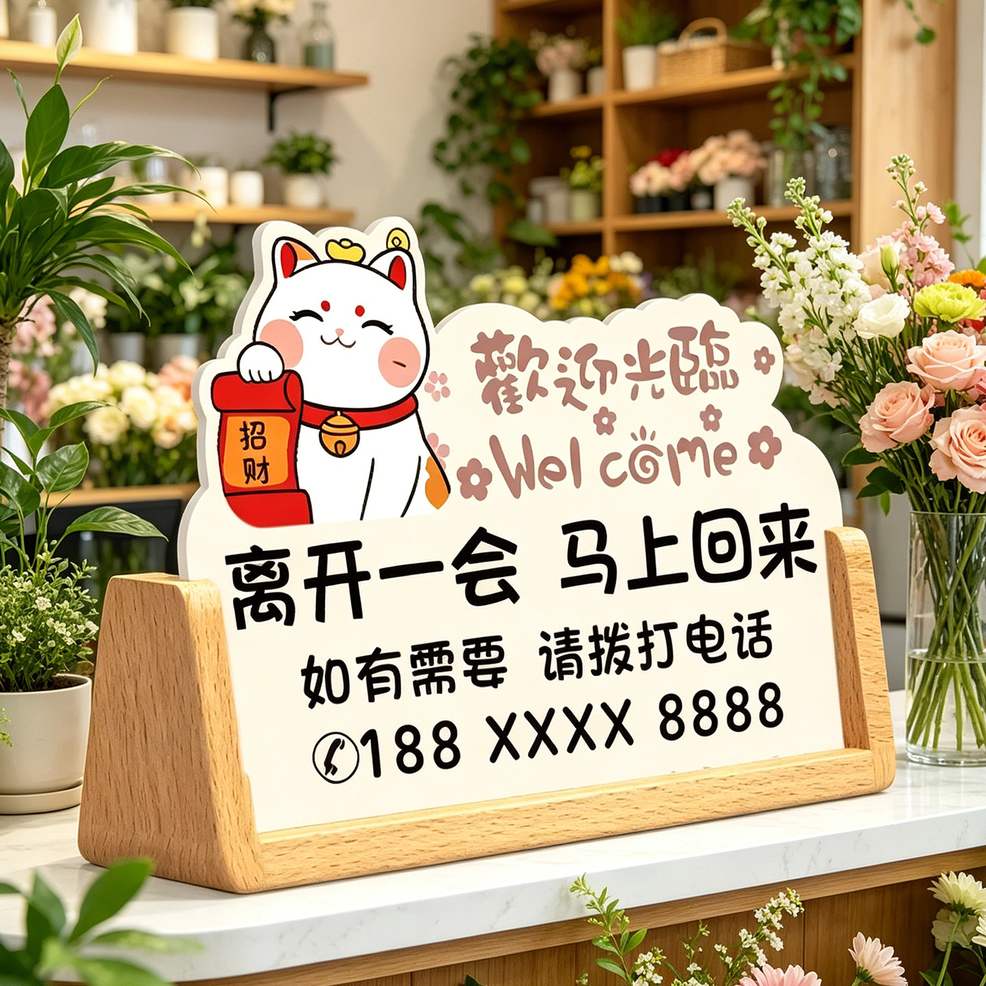 离开一会儿马上回来立牌图片