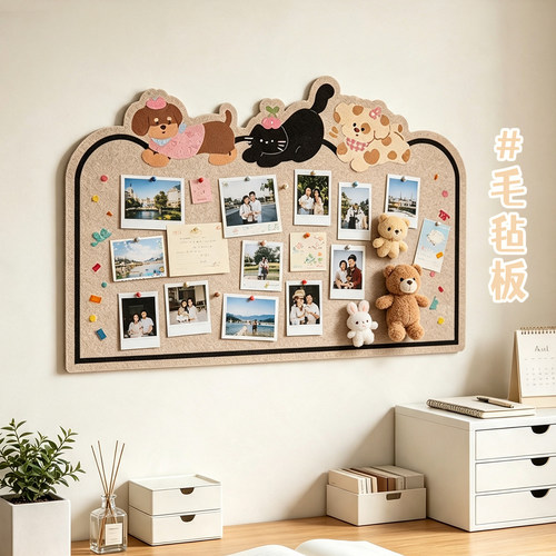 免打孔毛毡板墙贴照片墙展示墙