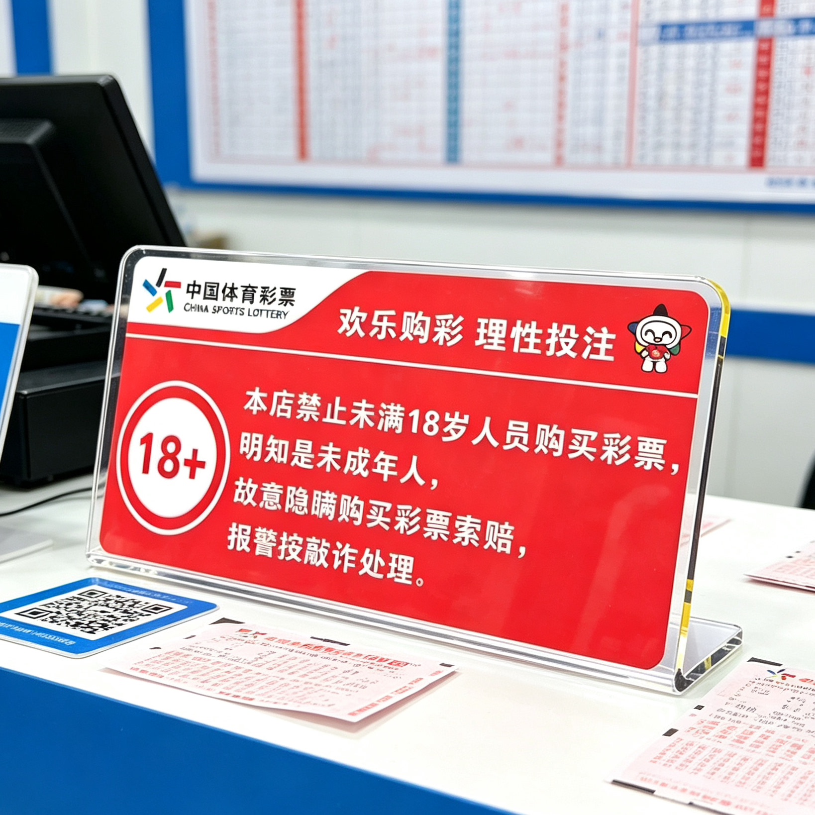 禁止向未成年人销售彩票提示牌