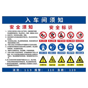 入厂须知牌入场安全标识牌进入车间生产现场警示牌禁止烟火标志外来访客提示告知书标识牌佩带劳保用品规定制