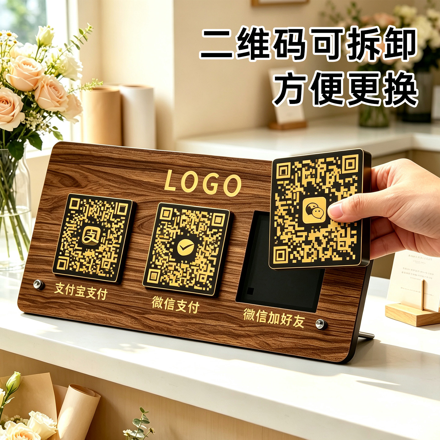 【可拆卸二维码】收付款展示牌图片