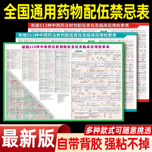 新版药物配伍禁忌表常用药品513种中西药配伍蚕豆病459种注射剂临床配伍检索表诊所配比图临床药敏配置应用最