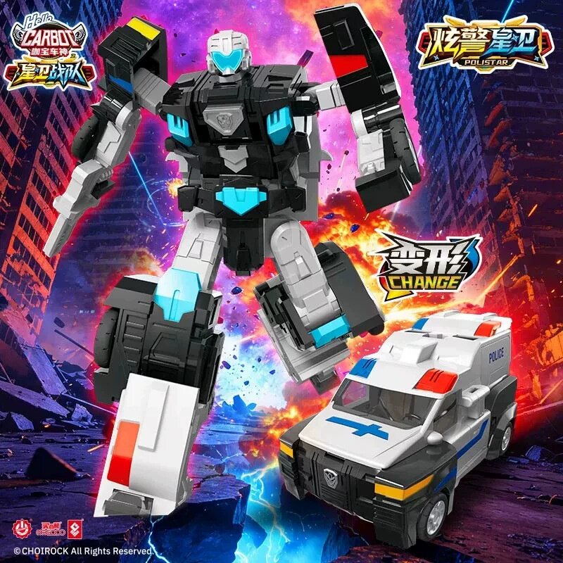 正版咖宝车神星卫战队荒野战虎男孩玩具变形机器人合体机甲金刚卡