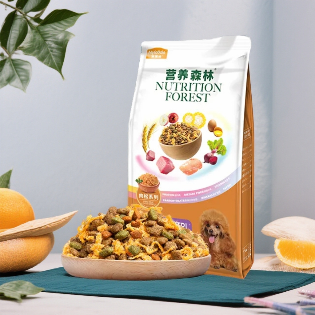 营养森林全犬期狗粮1.3kg添加肉松版干粮全价膨化粮高蛋白鸡肉松