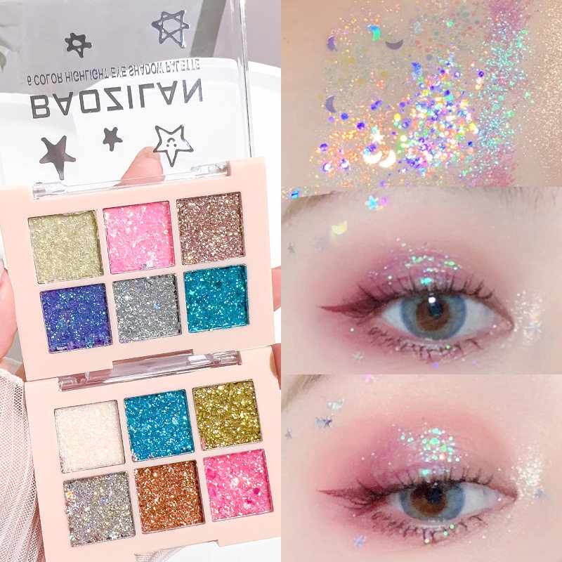 宝芝兰六色亮片舞台妆眼影盘