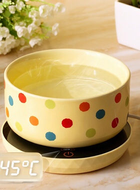 可爱小猫咪猫用数显恒温碗水电分离3档加热保温碗宠物用品850ml
