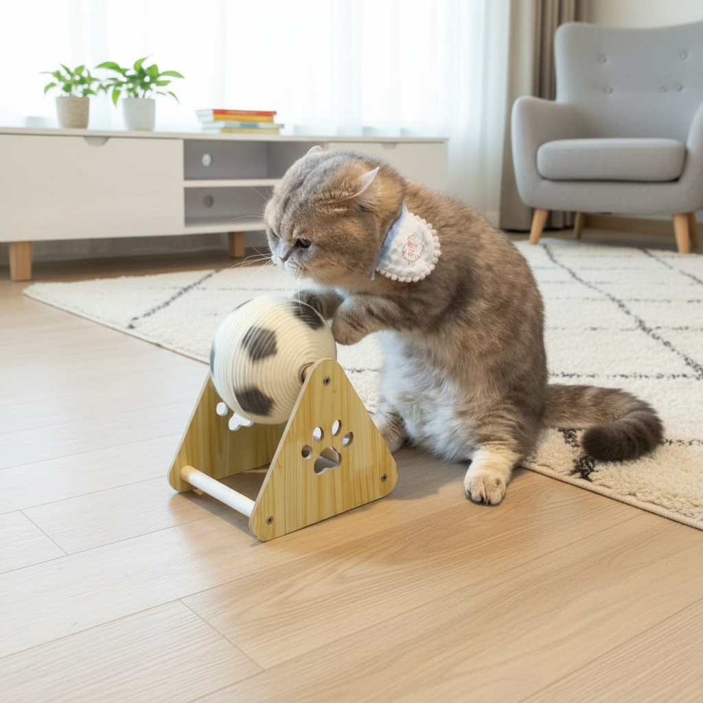 免安装猫抓板猫爬架防滑解闷足球造型成猫玩具木质耐磨猫咪磨爪器,宠物/宠物食品及用品,猫爬架,淘宝优惠券,粉丝福利购,淘宝优惠卷