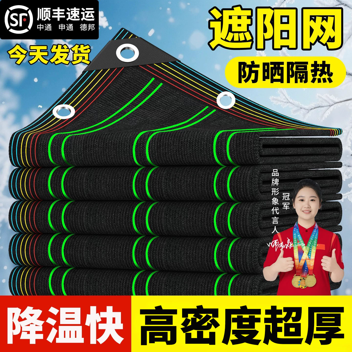 户外黑色加厚加密防晒隔热遮阳网图片