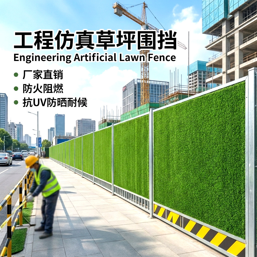 工程围挡仿真草坪地毯户外草皮图片