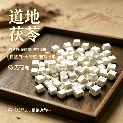正品云南白茯苓丁无硫熏干货