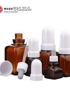 ASONE玻璃白滴瓶棕滴瓶30/60/100ml透明茶色化学实验室螺纹口密封白色棕色进口吸管胶帽螺口精油滴瓶精华液