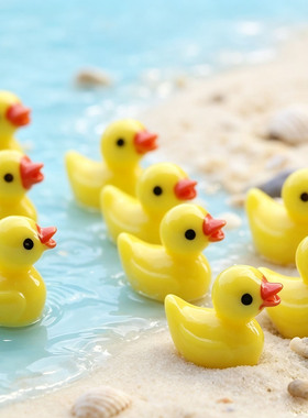 可爱仿真小黄鸭微景观造景小摆件 水族鱼缸玻璃瓶 DIY 素材配饰