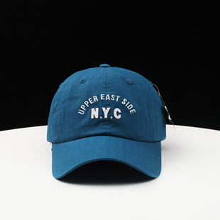 帽子美式简约百搭棒球帽男女日系原宿字母刺绣NYC复古水洗鸭舌帽
