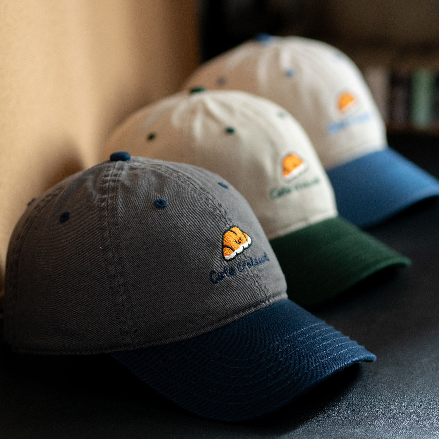 白川美式复古撞色棒球帽女加大头围帽子可爱卡通刺绣牛角包鸭舌帽