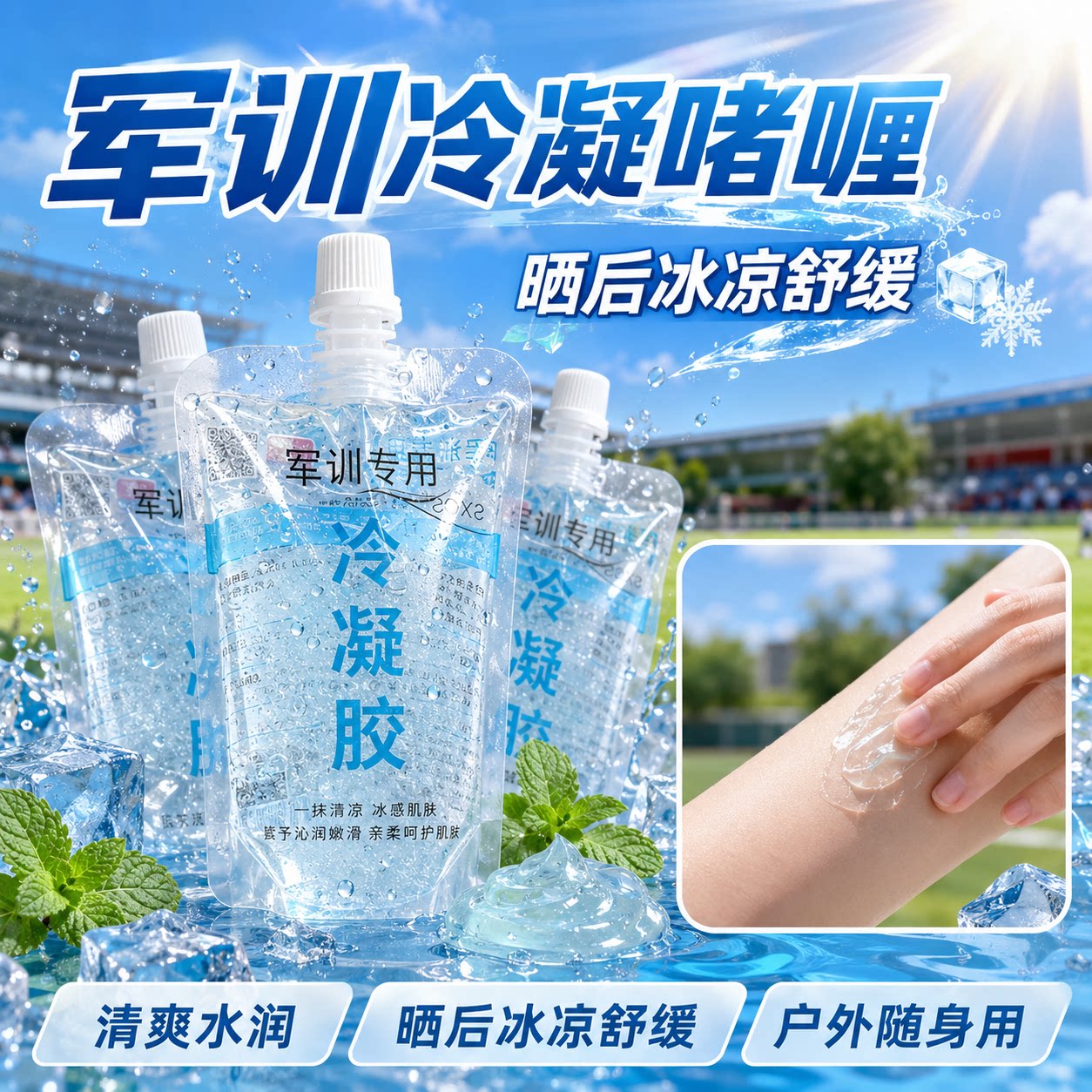 冷凝胶军训专用晒后凝露皮肤晒伤芦荟胶防晒神器舒缓镇静