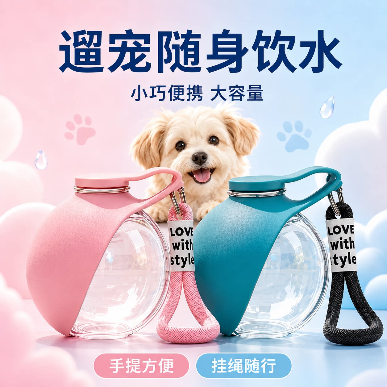 宠物用品狗狗外出便携饮水壶可折叠随身杯球形饮水器宠物饮水壶