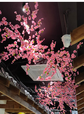 仿真桃花樱花吊顶饭店假花火锅奶茶橱窗装饰遮挡吊挂造景遮丑摆件