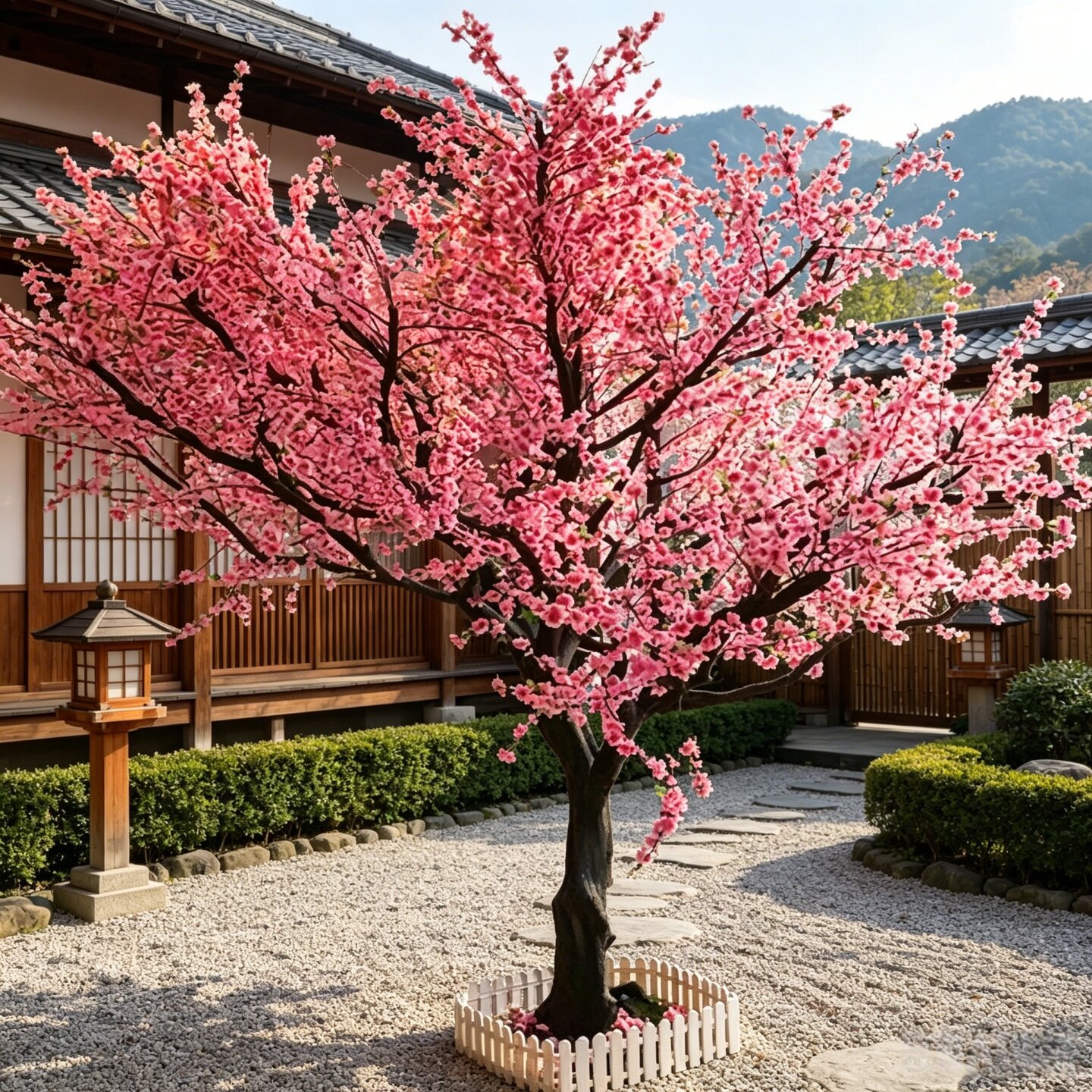 仿真假桃花树室内外装饰樱花春节新年许愿树商场酒店景区仿生造景