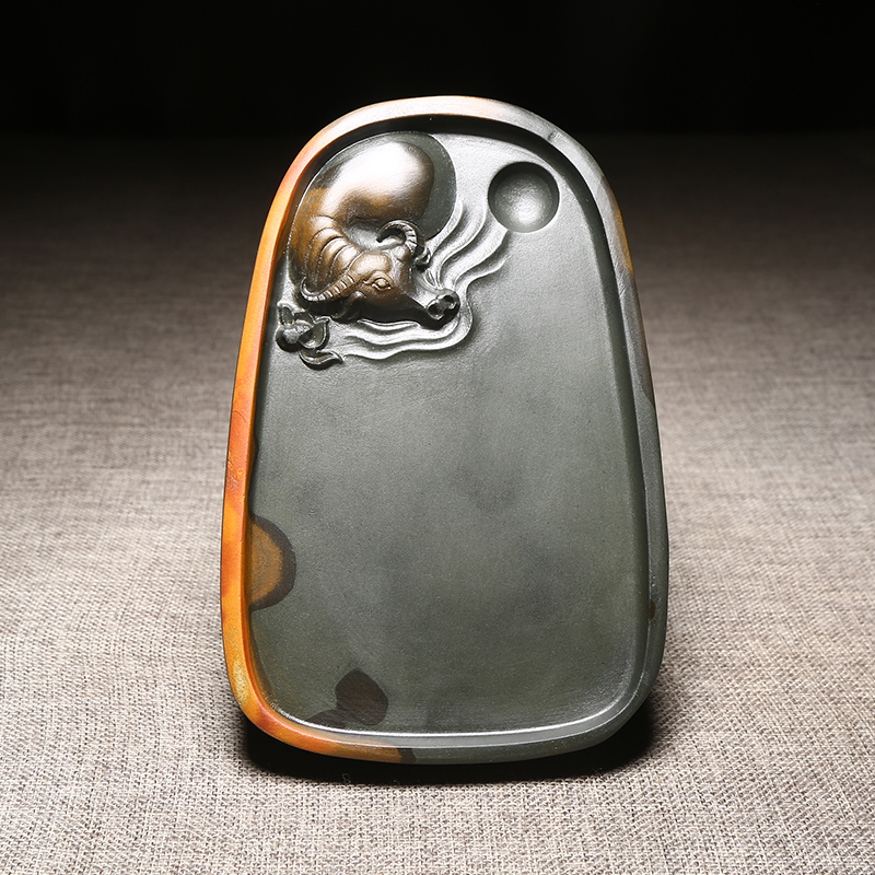 荷塘牛趣歙砚实用砚台