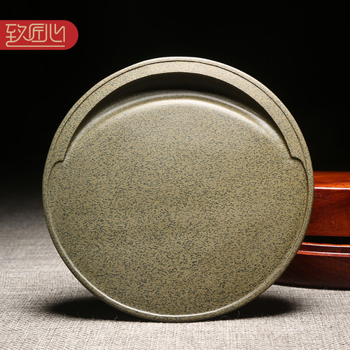 匠心非遗手工作品《日月同辉》歙砚原石手工雕刻砚台端砚老坑文房四宝老坑黄鱼籽砚台鱼子砚收藏送礼佳品