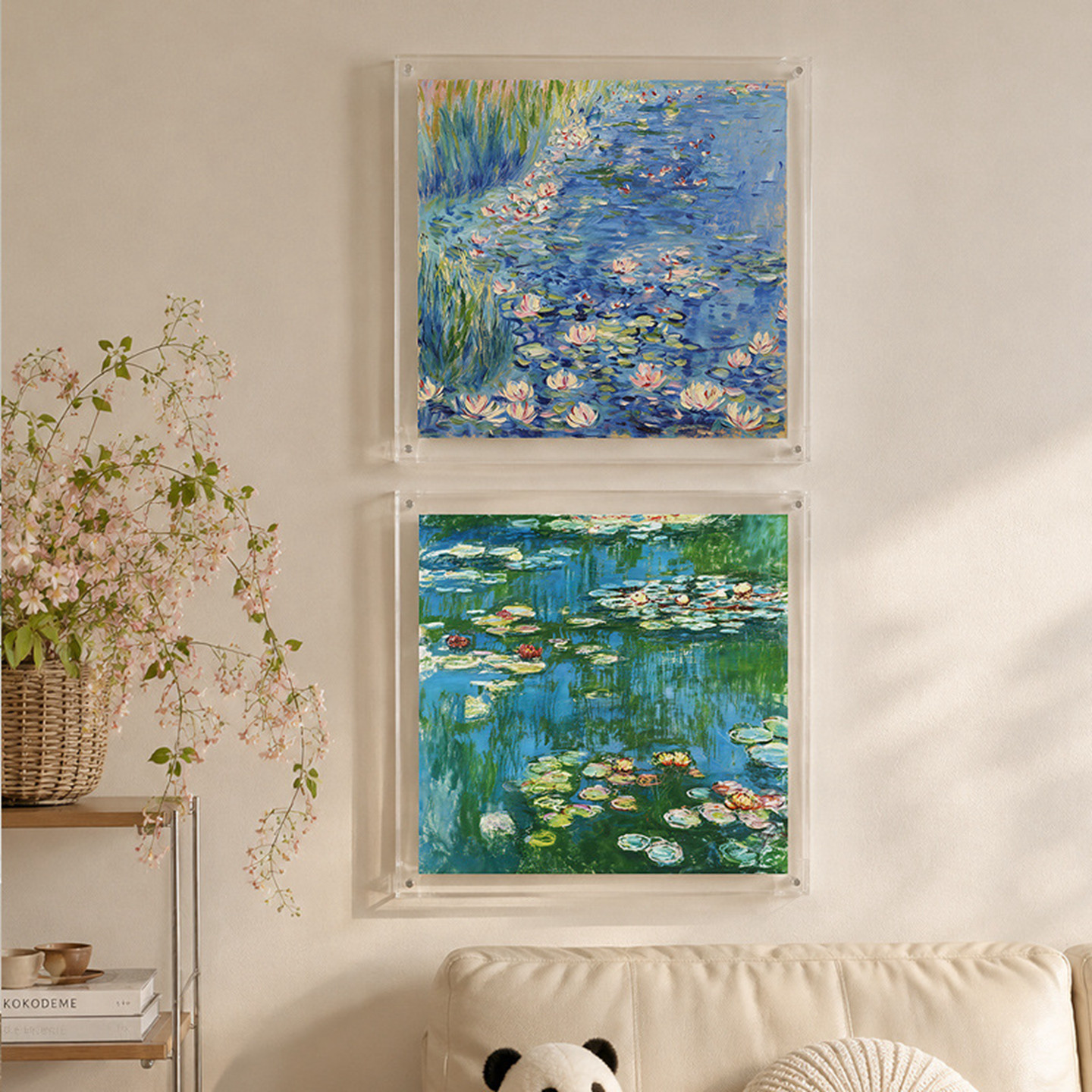 莫奈睡莲油画印刷亚克力装饰画