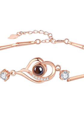 纯银刻字生日圣诞节礼物手链定制