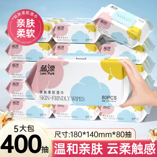 80抽湿巾纸家用实惠装擦脸擦屁股手口可用亲肤保湿加大加厚湿巾纸