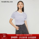女短袖 2025夏季 时尚 曼德诗条纹套头衫 圆领气质OL修身 显瘦针织上衣