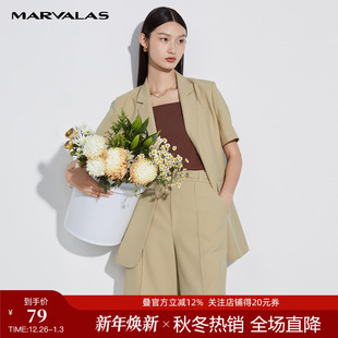 新款 女2025夏季 宽松外套职场高级感一粒扣气质西服 西装 曼德诗短袖