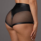 zasuwa性感高腰网纱瑜伽短裤 女透气镂空运动健身裤