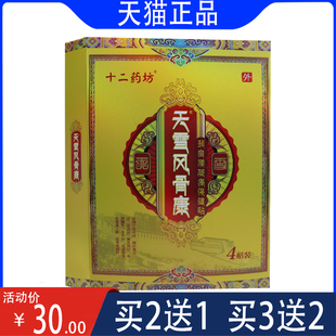 【买2送1】十二药坊天雪风骨康颈肩腰腿保健贴 膏药贴 4贴装
