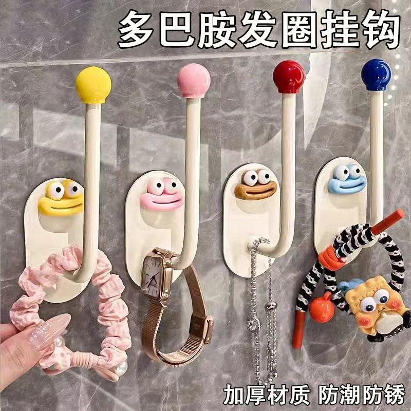 发圈发箍粘钩卫生间收纳架发夹皮筋头绳挂钩首饰品发绳收纳架创意