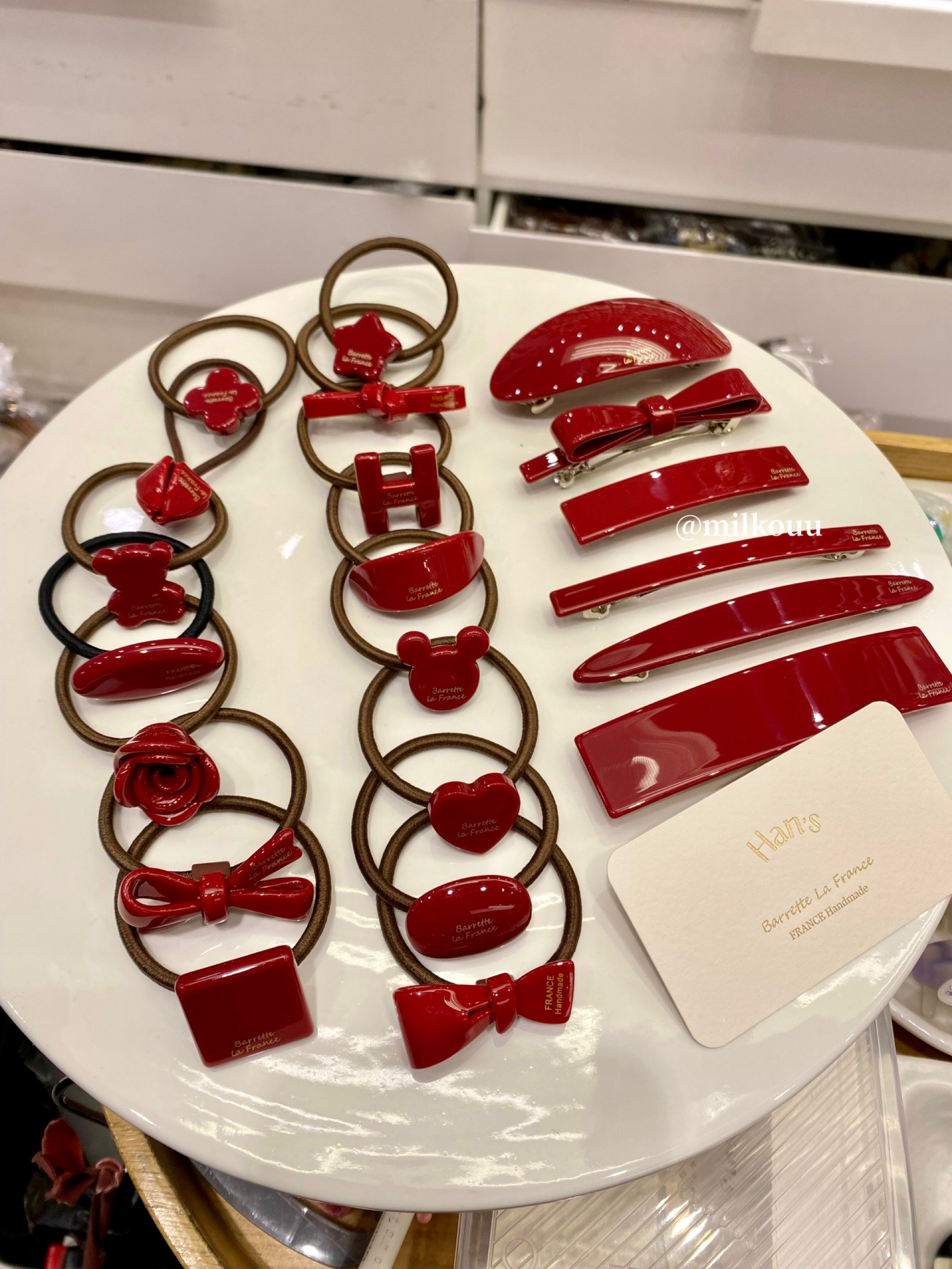 韩国进口醋酸红色系金标发饰