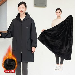 加绒加厚罩衣女外穿家用厨房防水防油围裙男士 大褂成人工作服外套