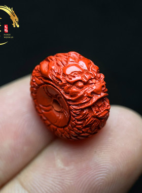 天然朱砂红砂雕刻隔珠散珠配件