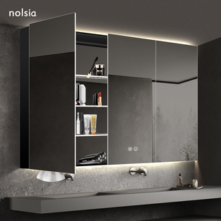 2026新款浴室通顶镜柜单独卫生间镜子收纳一体挂墙式到顶镜柜加高