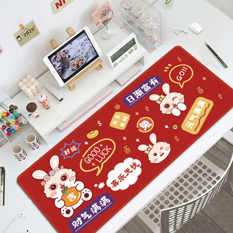토끼의 해 원래 맞춤형 마우스 패드 초대형 컴퓨터 키보드 맞춤형 오버록 크리 에이 티브 오피스 노트북 소녀 책상 매트