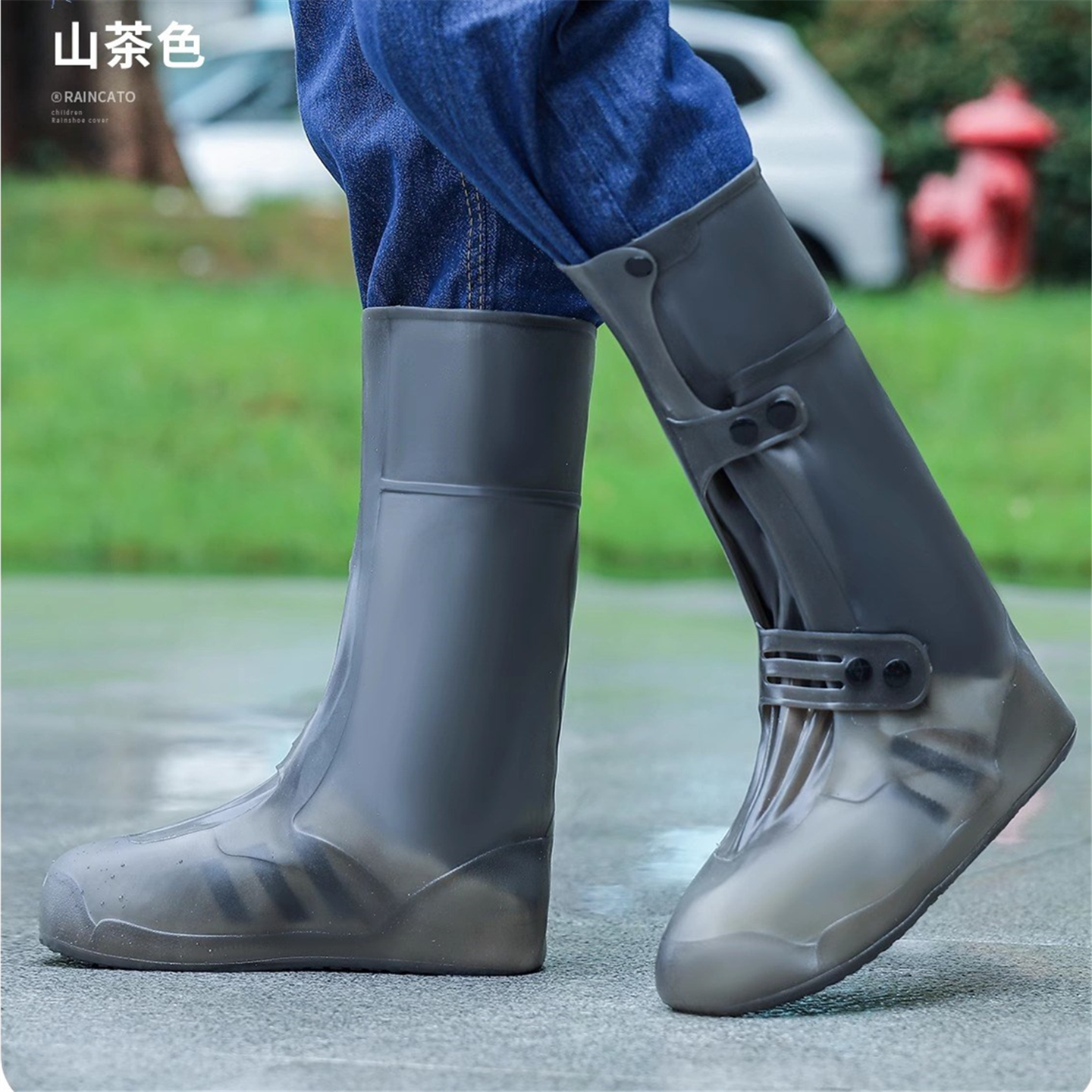 高筒雨鞋套男女加厚耐磨防滑