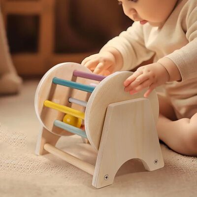 Montessori Toys for Baby Early Learning Wooden Rolling Ball