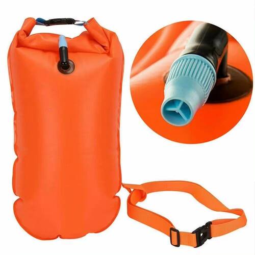Inflatable Open Swimming Buoy Tow Float Dry Bag Double Air B