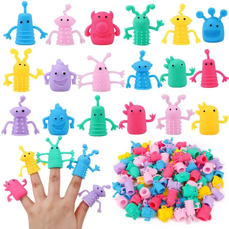10/20Pcs Cute Monster Puppets Finger Toy Kids Birthday Party