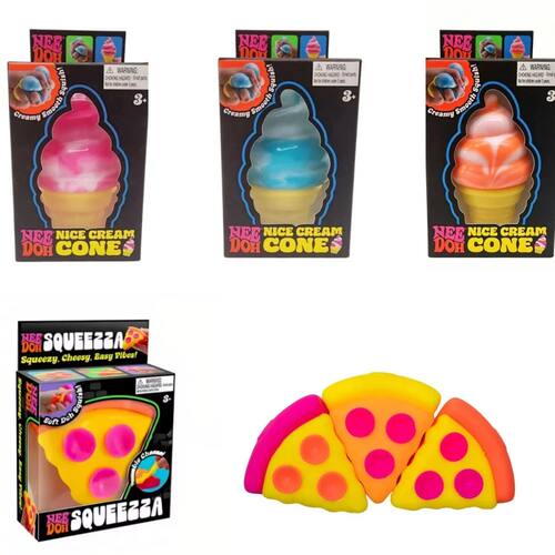 Schylling Needoh Pizza Sensory Stress Relief Cube, Fidget Cu