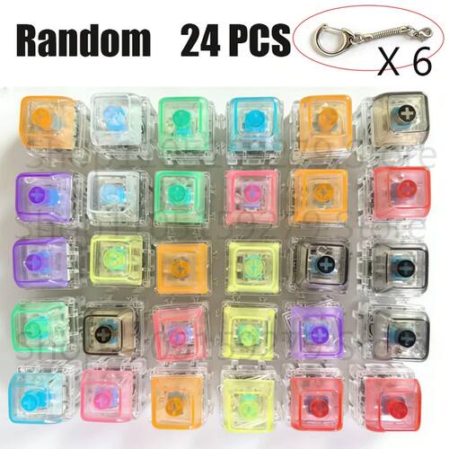 /LED free assembly keyboard keychain Fidget toy crystal clic