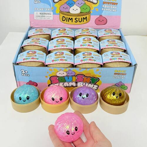 Glitter Dumpling Squishy with Box Dumplings Sensory Steamer