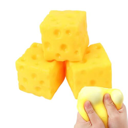 Square Cheese Squishy Toys Slow Rebound Push Stress Relief S
