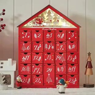 Wooden Christmas Advent Calendar With 24 Storage Drawers Vil