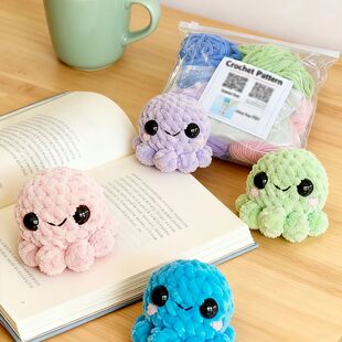 Cuttlefish-Themed Crochet DIY Kit: Beginner-Friendly Set for