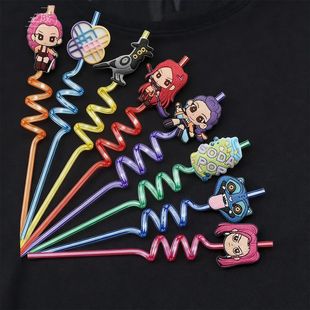 Kpop Demon Hunter Straw Birthday Decoration Cartoon Rumi Mir