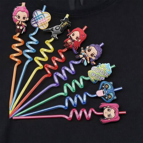 10pc Demon Hunter Straw Birthday Decoration Cartoon Rumi Mir